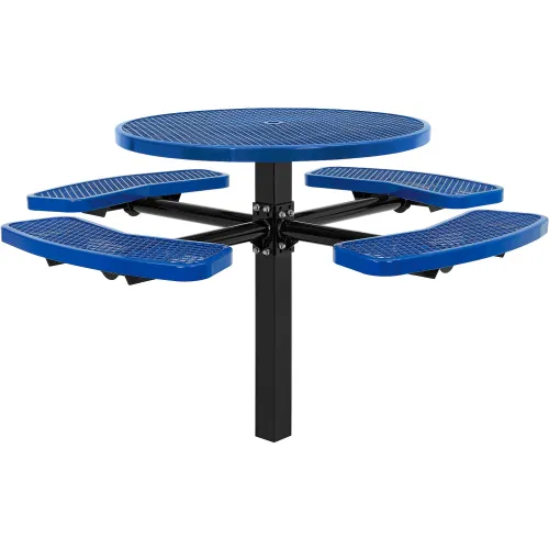 Global Industrial™ 46" Round In Ground Mount Picnic Table, Expanded