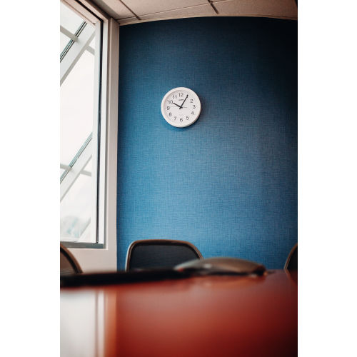 White Wall Clock – 12 in. - Plastic