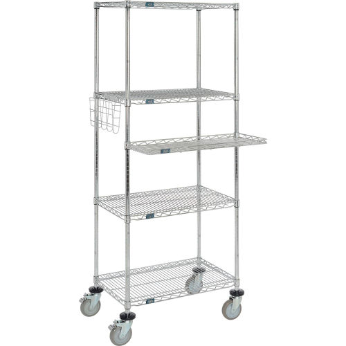 Wire shelf computer workstation with keyboard shelf 30 W x 18 D x 74 H - Chrome