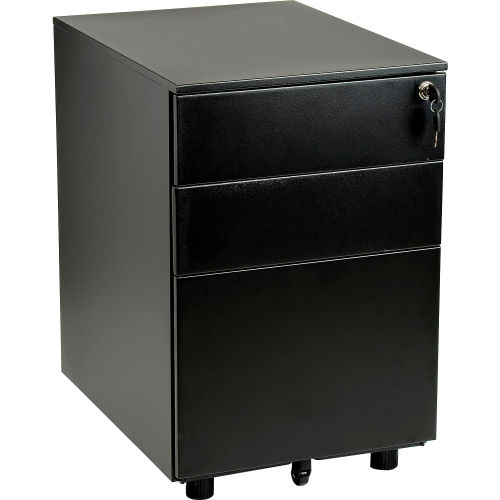 3 Drawer Pedestal for Single & Double Open Office Desks, Black