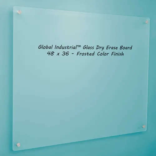 Global Industrial™ Frosted Glass Dry Erase Board, 48W x 36H