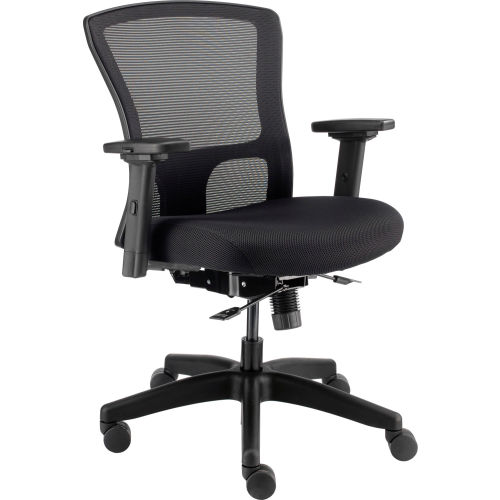 24 Hour Mesh Back Task Chair and Seat Slider - Fabric - Black
																			