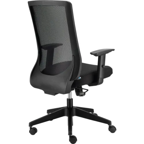 Interion® Office Chair With Mid Back & Adjustable Arms, Black, Black