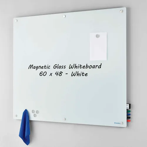 Global Industrial™ Glass Whiteboard, 60"W x 48"H