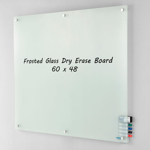 Global Industrial™ Frosted Glass Dry Erase Board, 60" x 48"