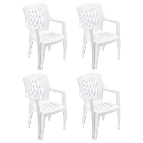 Outdoor Resin Stacking Chair - Pack of 4
																			