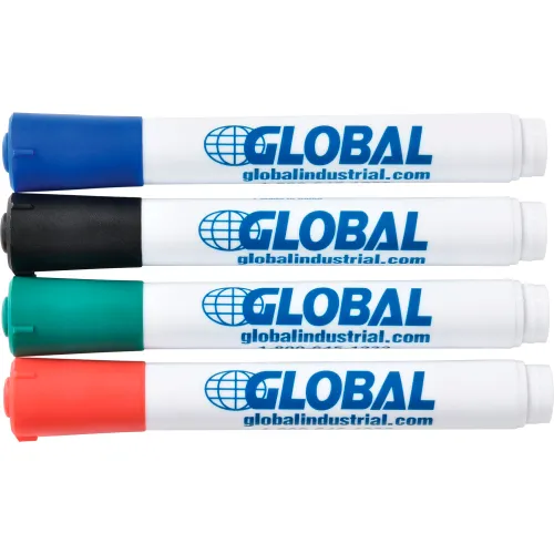 Global Industrial Dry Erase Markers, Bullet Tip, Assorted Colors, 8 Pack