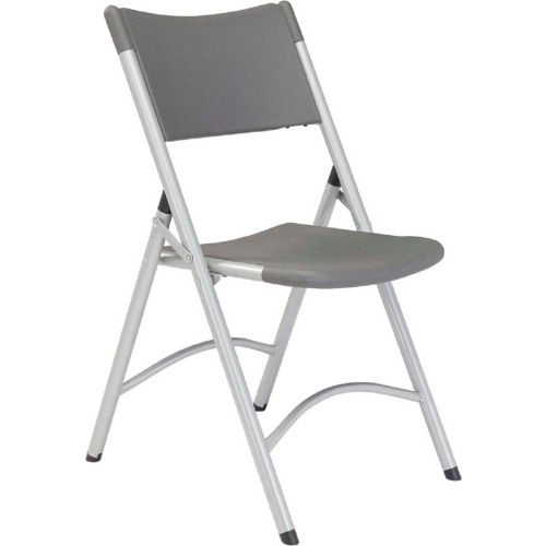 Interion® Folding Chair - Blow Molded Resin - Gray
																			