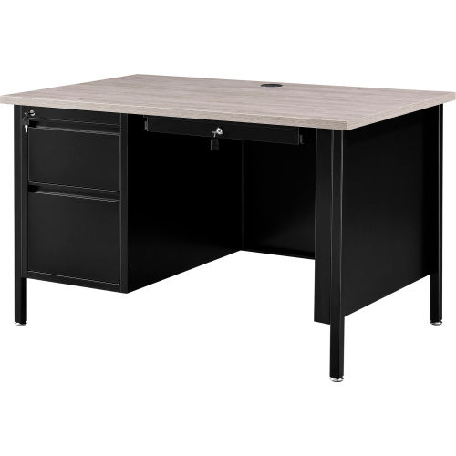 Steel Teachers Desk 48x30 - Gray Top with Black Frame
																			