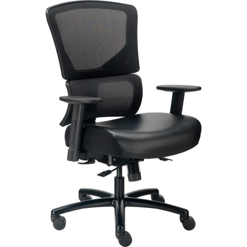 Interion® 24 Hour Big & Tall Mesh Back Chair w/High Back & Adj. Arms ...