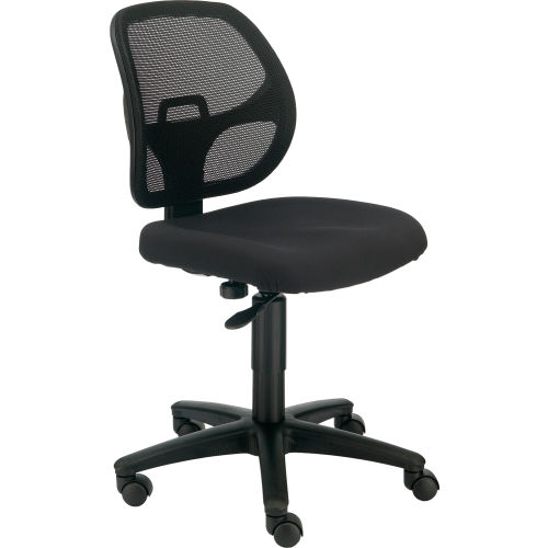 Armless Mesh Office Chair - Fabric - Black
																			