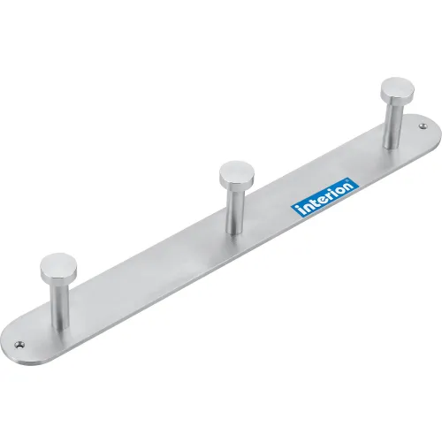 Interion 18W Coat Rack with Nail Head Hooks - Silver