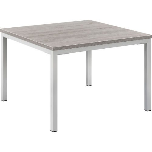 Wood End Table with Steel Frame - 24 x 24 - Gray
