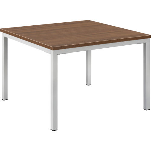 Wood End Table with Steel Frame - 24 x 24 - Walnut