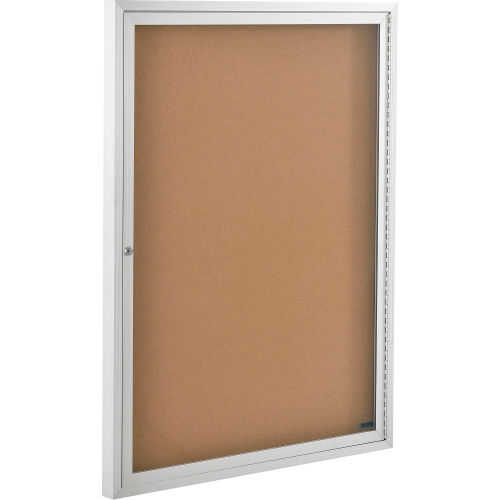 Global Industrial™ Enclosed Bulletin Board - Cork - 36W x 48H - 1 Door