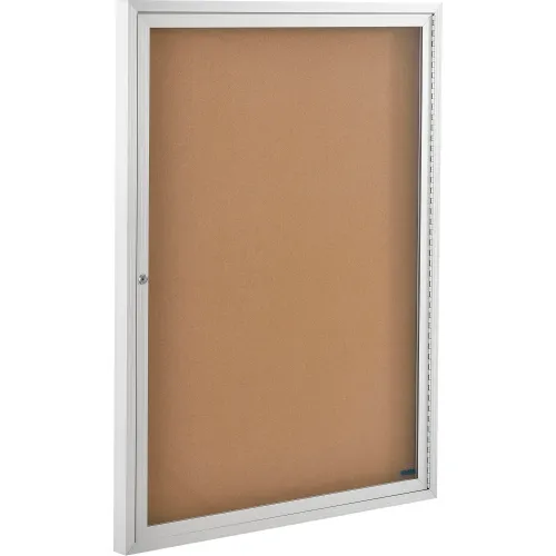 Global Industrial™ Enclosed Cork Bulletin Board - 36W x 48H - 1 Door