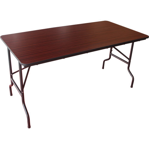Interion® Folding Wood Table - 60"W x 30"D - Mahogany