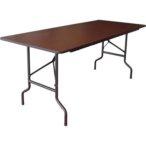 Interion® Folding Wood Table - 72"W x 30"D - Mahogany