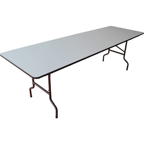 Interion® Folding Wood Table - 96"W x 30"D - Gray