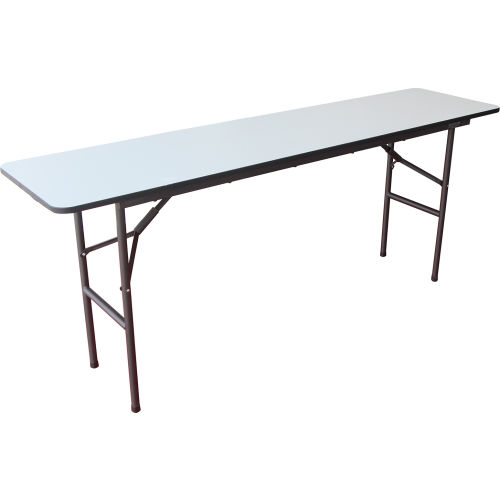 Interion® Folding Wood Seminar Table - 72"W x 18"D - Gray