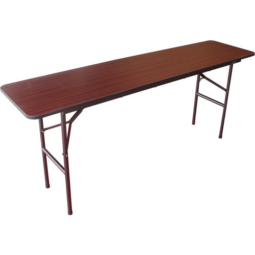 Interion® Folding Wood Seminar Table - 72"W x 18"D - Mahogany