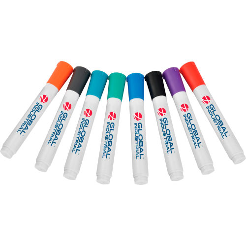 Global Industrial™ Dry Erase Marker, Bullet Tip - Assorted - 8 Pack