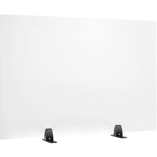 Interion® Freestanding Desk Divider - 36W x 24H - Clear
