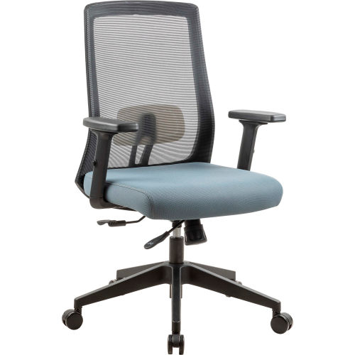 Interion® Mesh Task Chair with Seat Slider, Fabric, Ocean Blue