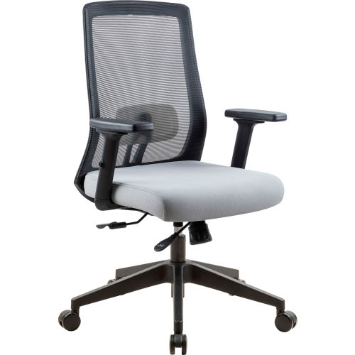 Interion® Mesh Task Chair with Seat Slider, Fabric, Gray
