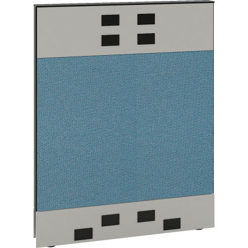 Interion® Modular Partition Base Panel with Desktop & Baseline Raceway Power, 30W x 38H, Blue