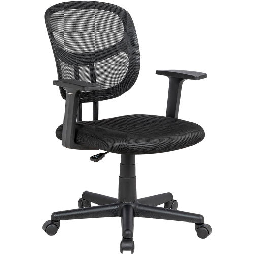 Interion® Mesh Chair with Lumbar Support, Fabric, Black
