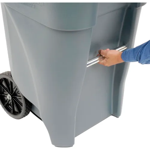 95 Gallon Rubbermaid Large Mobile Waste Receptacle - Gray With Lid