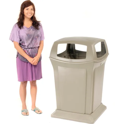 Commercial trash can Rubbermaid Ranger plastic, beige