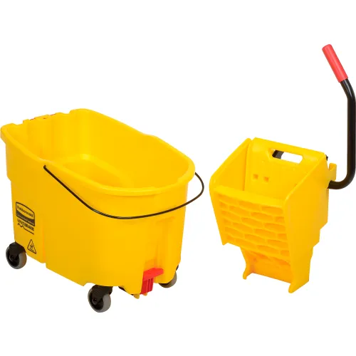 Rubbermaid 35 qt. WaveBrake Yellow Mopping Bucket and Wringer