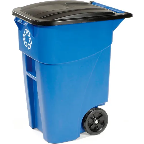 Rubbermaid Commercial Square Recycling Container, 50 gal, Blue