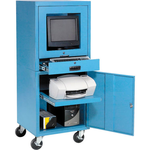 Mobile Security Computer Cabinet - Blue
																			