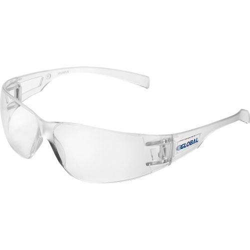 Global Industrial™ Frameless Safety Glasses Scratch Resistant Clear Lens Pkg Qty 12 7931