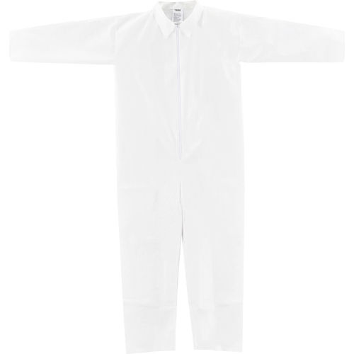 Microporous Coverall, Open Wrists/Ankles, White, Large, 25/Case