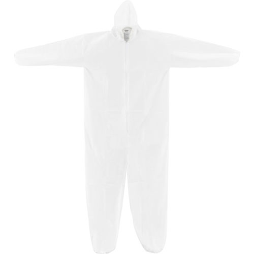 Microporous Coverall, Elastic Wrists/Ankles & Hood, White, Large, 25/Case