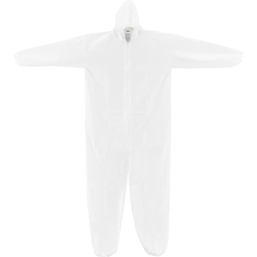 Global Industrial™ Disposable Microporous Coverall, Elastic Hood, White ...