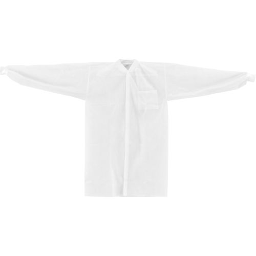 Polypropylene Lab Coat, 1 Pocket, Knit Wrist & Collar, Snap Closure, Large, 25/Case
																			