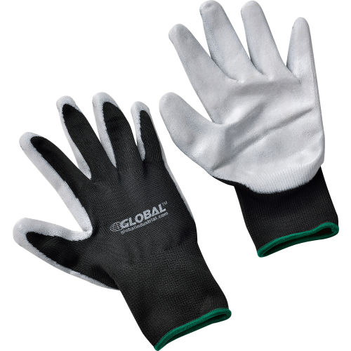 Global™ Foam Nitrile Coated Gloves, Gray/Black, Medium, 1-Pair
