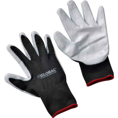 Global™ Foam Nitrile Coated Gloves, Gray/Black, Small, 1-Pair