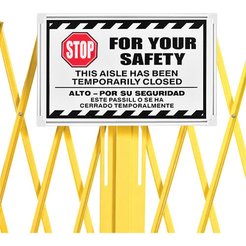 Steel Portable Barricade Gate Replacement Sign, Aluminum, For 652923