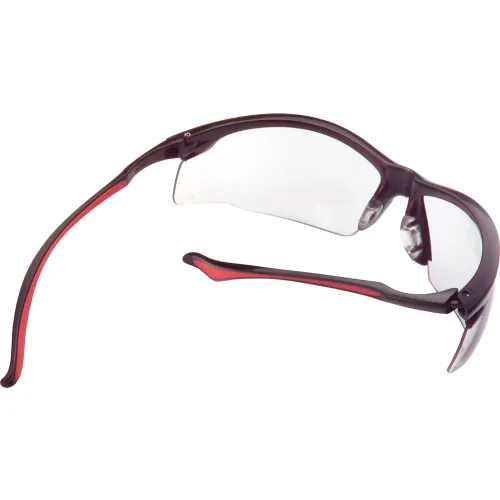 Global Industrial Sport Half Frame Safety Glasses, Anti-Fog, Clear Lens, Red Frame