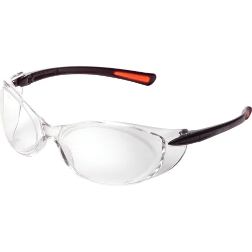 Global Industrial™ Frameless Safety Glasses Side Shields Anti Fog Clear Lens Black Frame 3866