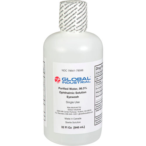 Global Industrial™ Emergency Eyewash Bottle, 32 Oz.