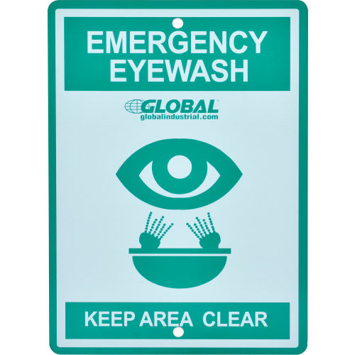 Global Industrial™ Emergency Eyewash Station Sign, Replacement
																			