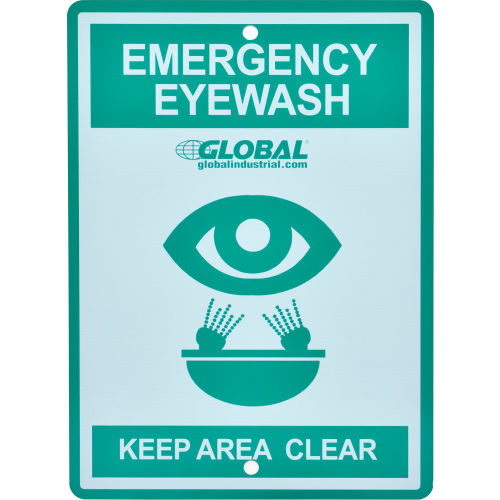 Global Industrial™ Emergency Eyewash Station Sign, Replacement