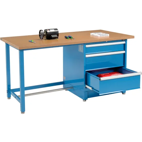 Deluxe Heavy Duty Jewelers Workbench With 2 Catch Trays & Blue Top